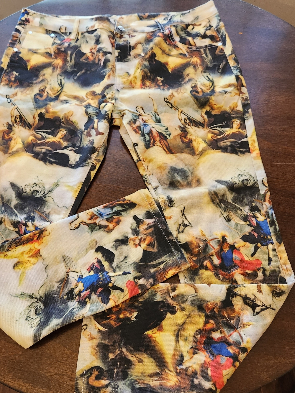 Printed Sculpture-Scene Chinos in Multi-Color